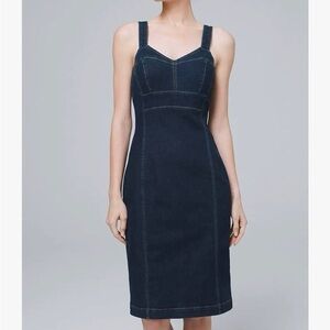 White House Black Market Blue Sheath Midi Dress